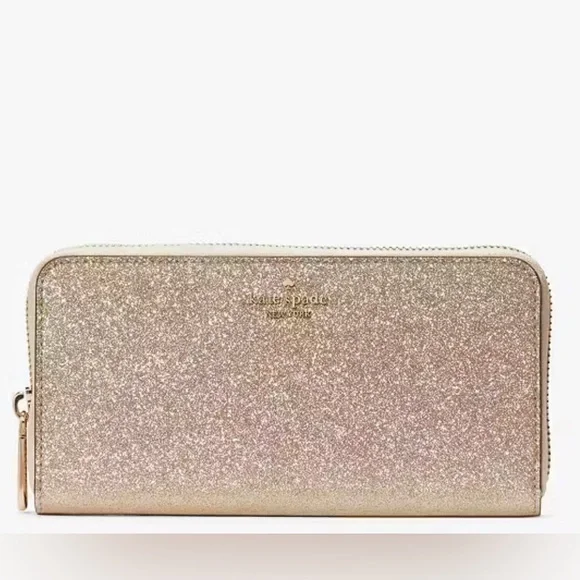 Kate Spade Glimmer Boxed Large Continental Wallet Gold